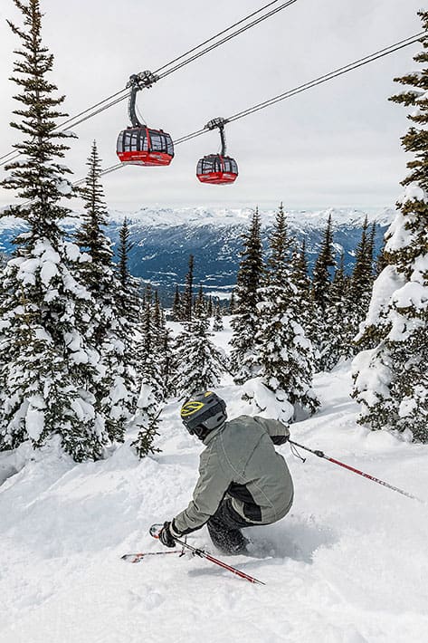 whistler Blackcomb, Peak 2 Peak Gondola, skiing.