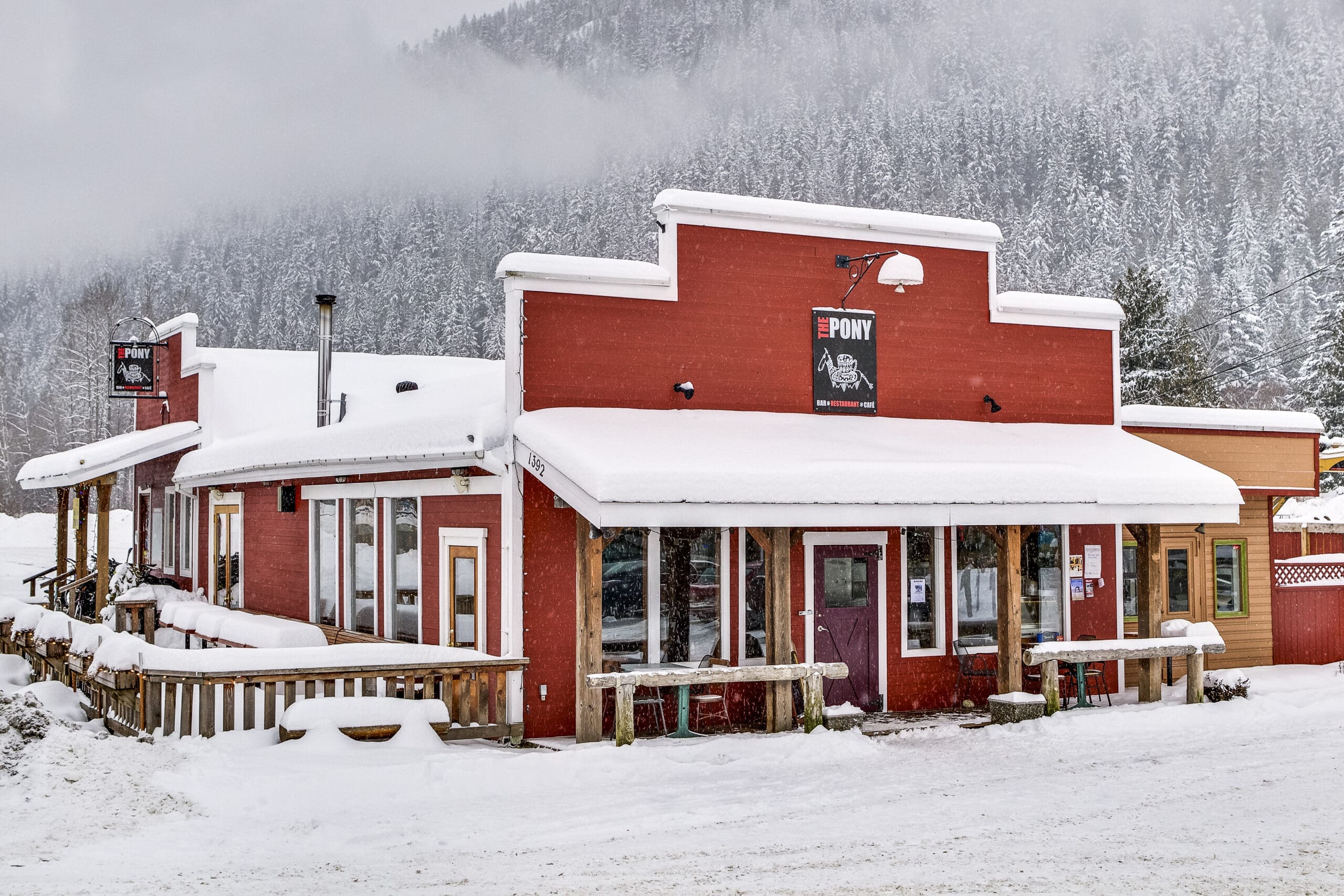 Winter in Pemberton, dining. 