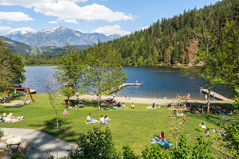 Pemberton- One Mile Lake in spring sunshine