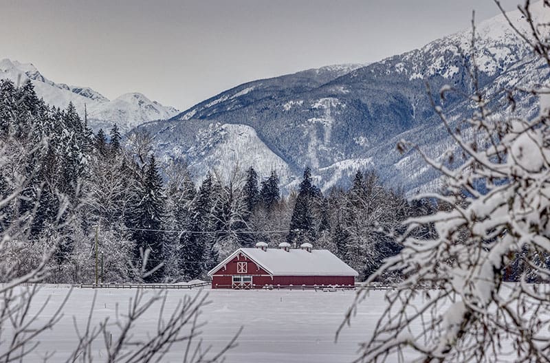 Scenic winter views of the Pemberton Valley